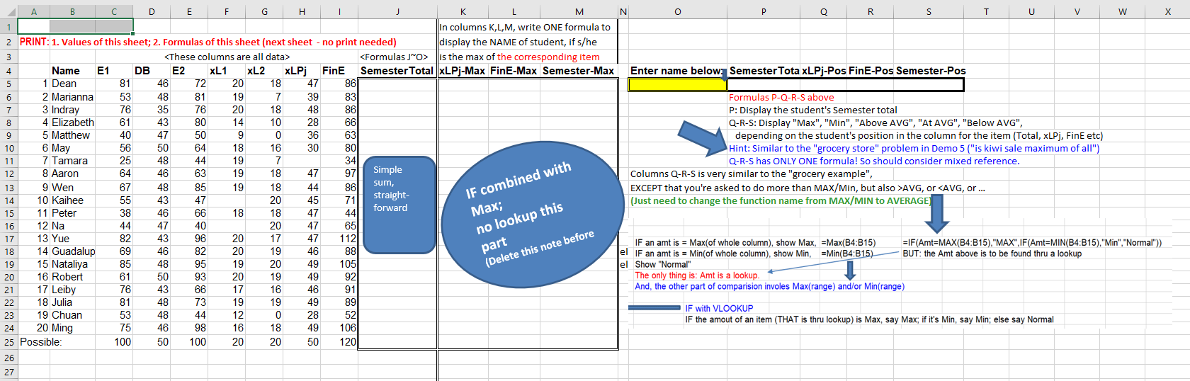 INSTRUCTIONS: (1) IF combined with Max; (2) look