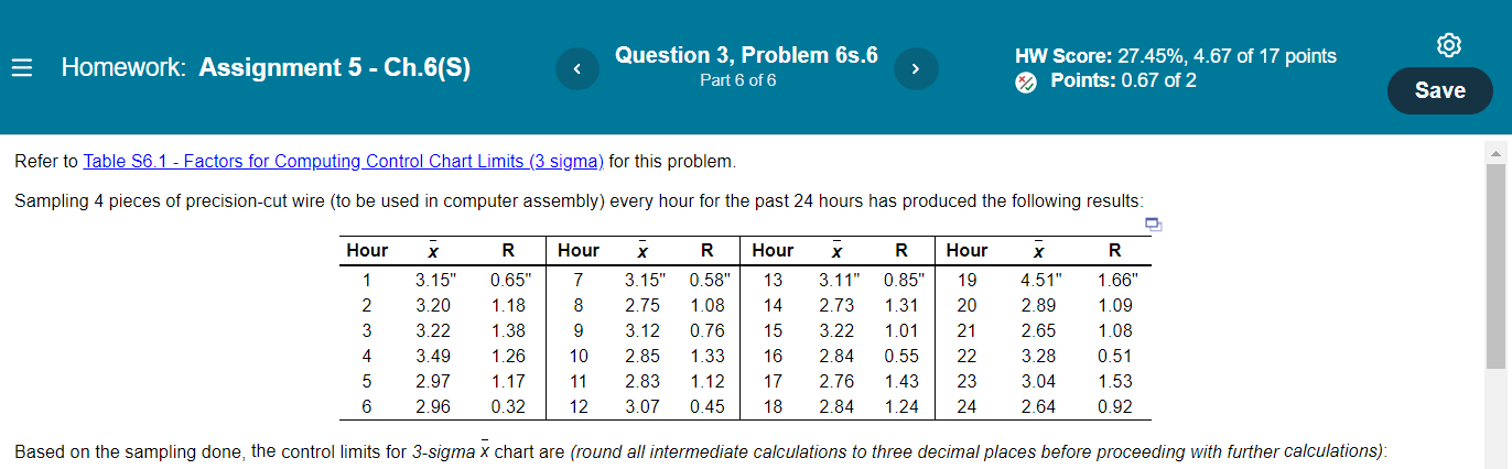 = Homework: Assignment 5 - Ch.6(S) Question 3,