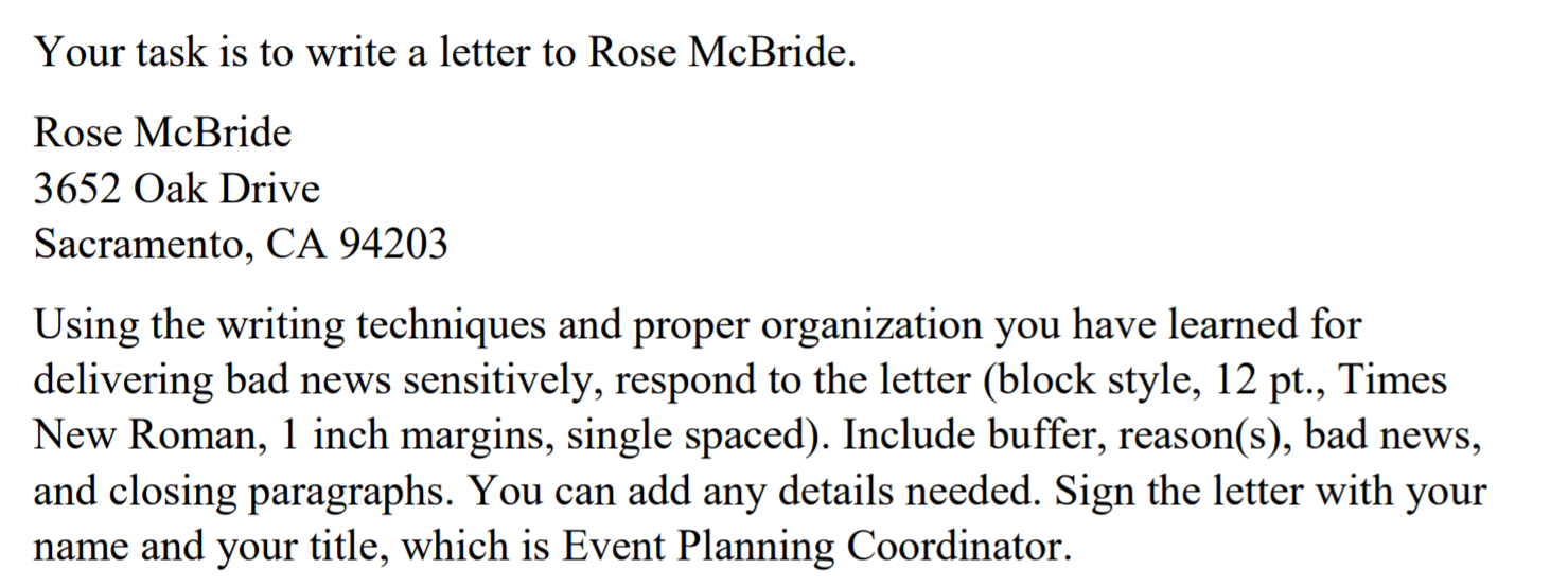 Writing Plan - Refusal to a Request Rubric