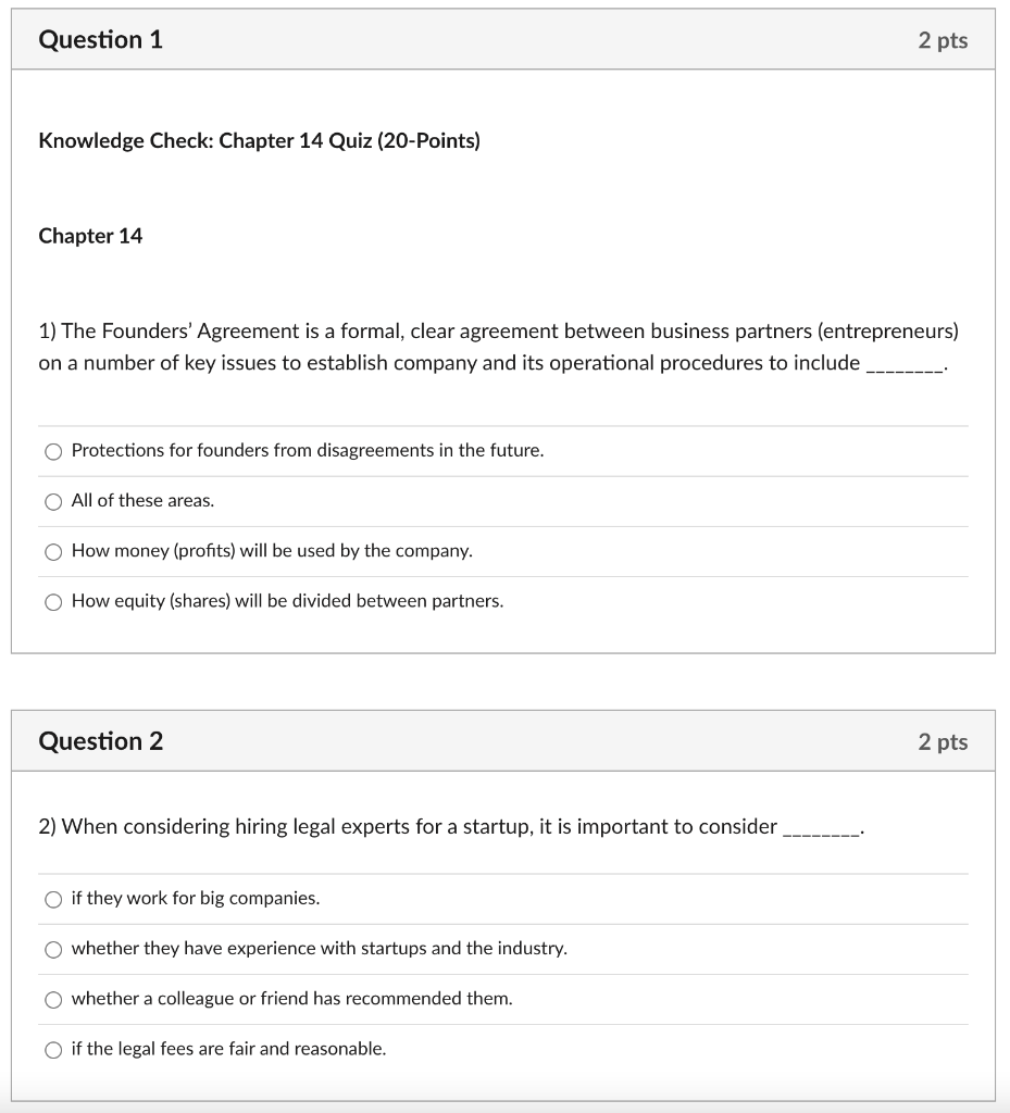 Knowledge Check: Chapter 14 Quiz (20-Points)