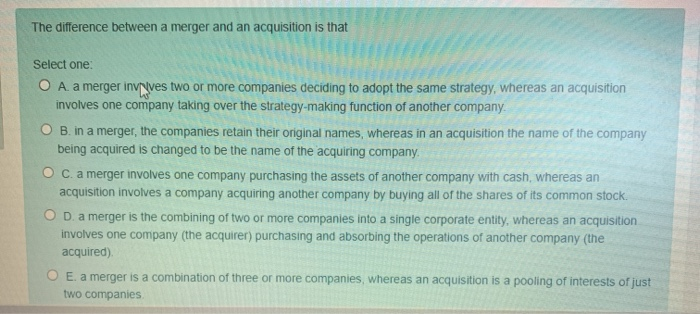 The difference between a merger and an