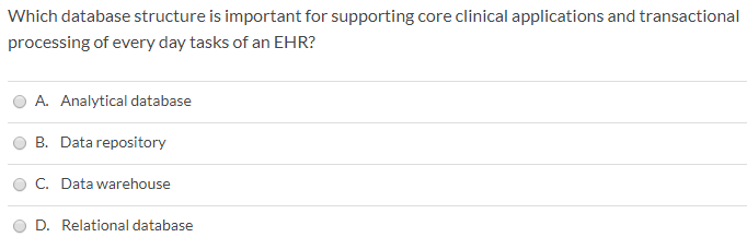 Which database structure is important for