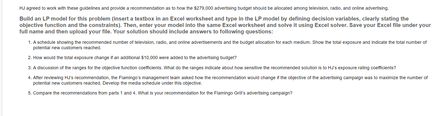 Please show how to do this in excel as well The