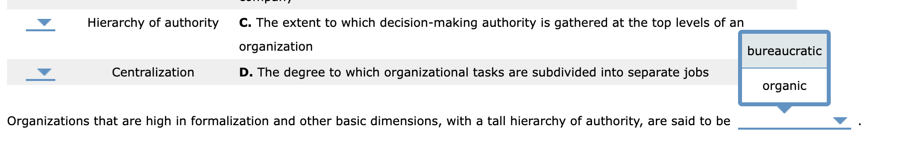 When thinking about an organization's structure,