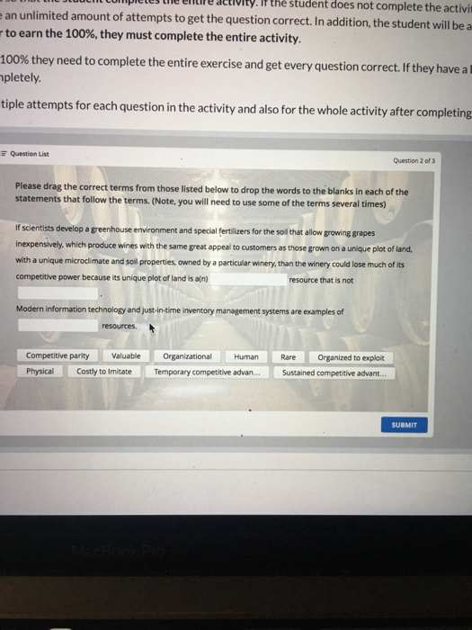 pe r C reacuvity. If the student does not