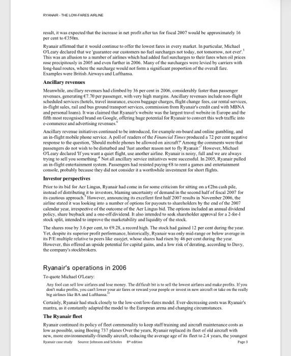 Five forces model of Ryanair base on case study: