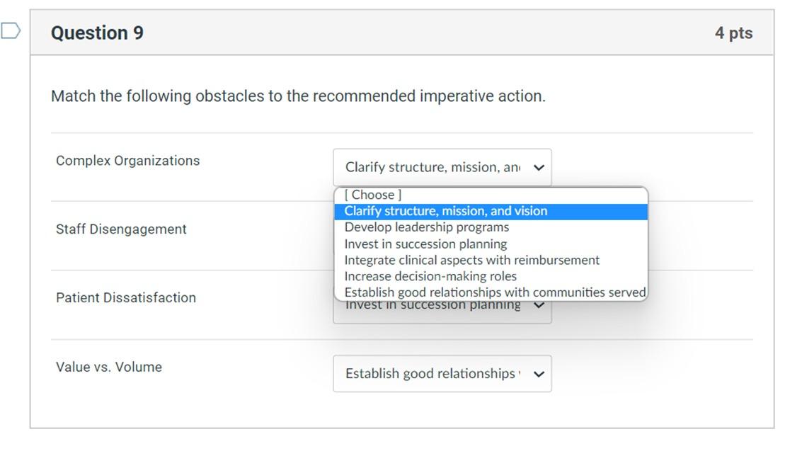 Match the following obstacles to the recommended