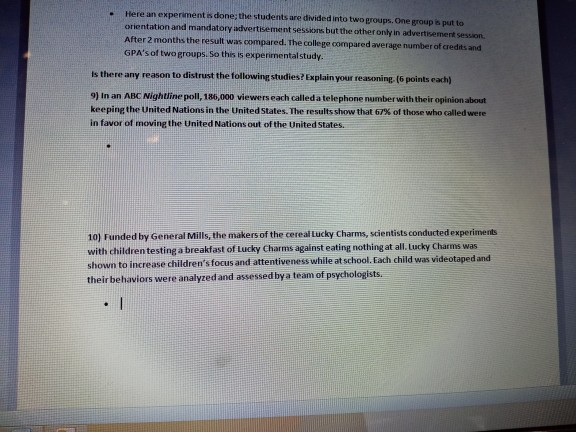 Here an experiment is done; the students are