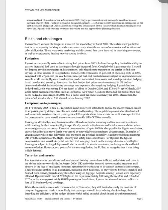 Five forces model of Ryanair base on case study: