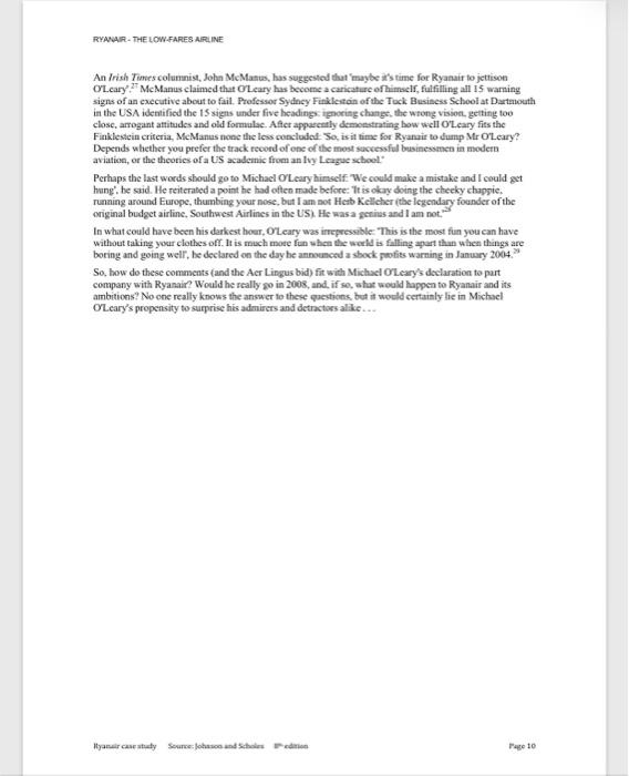 Five forces model of Ryanair base on case study: