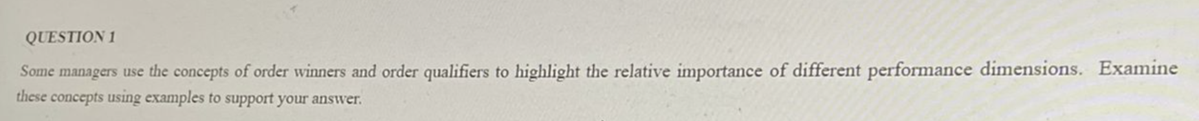 QUESTION 1 Some managers use the concepts of