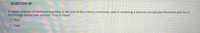 QUESTION 30 in-depth analysis of technical