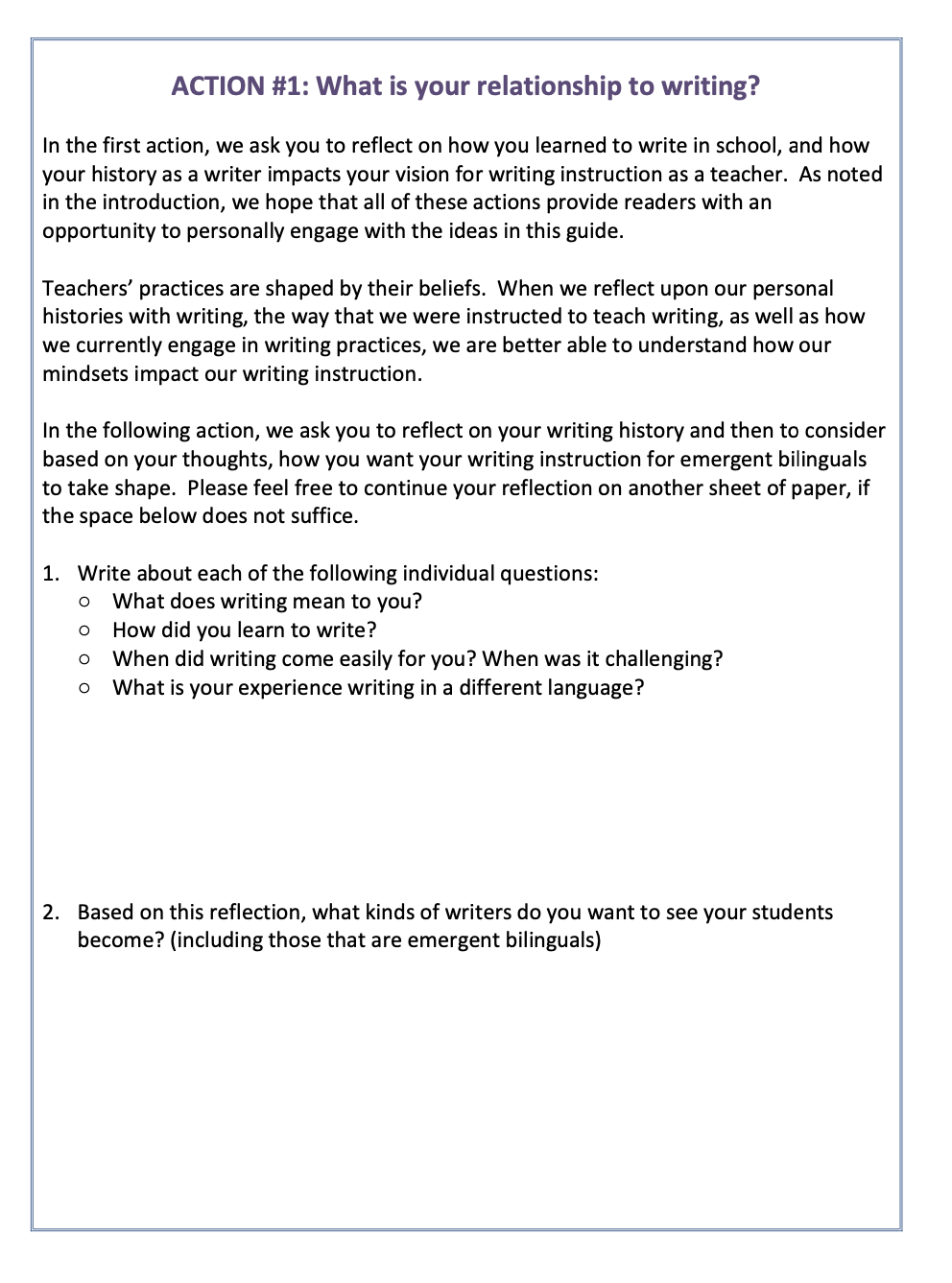 Question: What action steps are taken to ensure