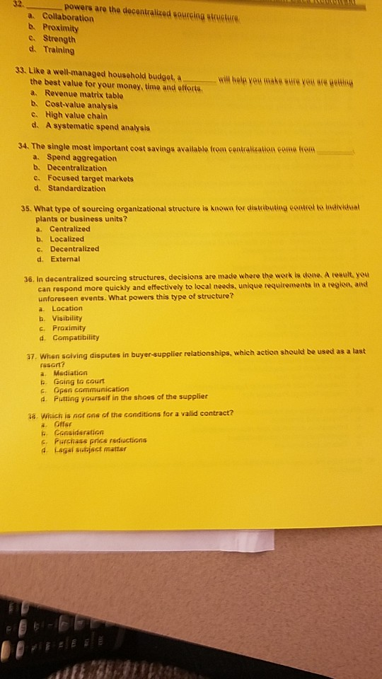 powers are the decentralized sourcing structure