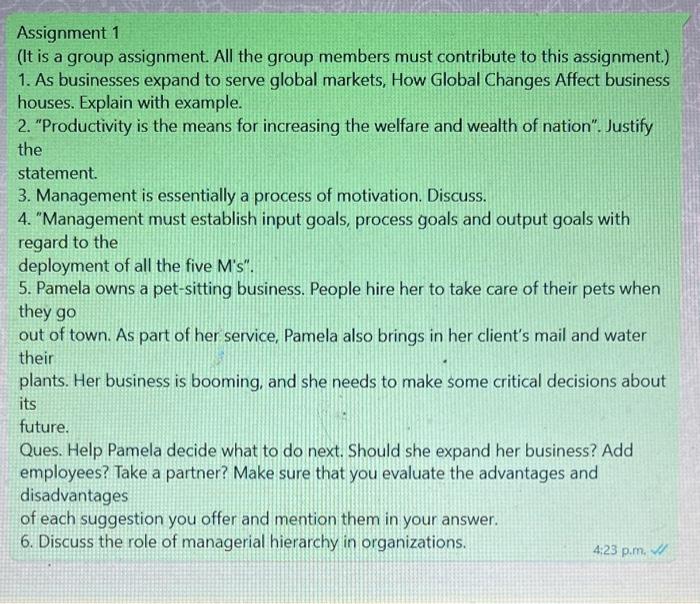 Assignment 1 (It is a group assignment. All the