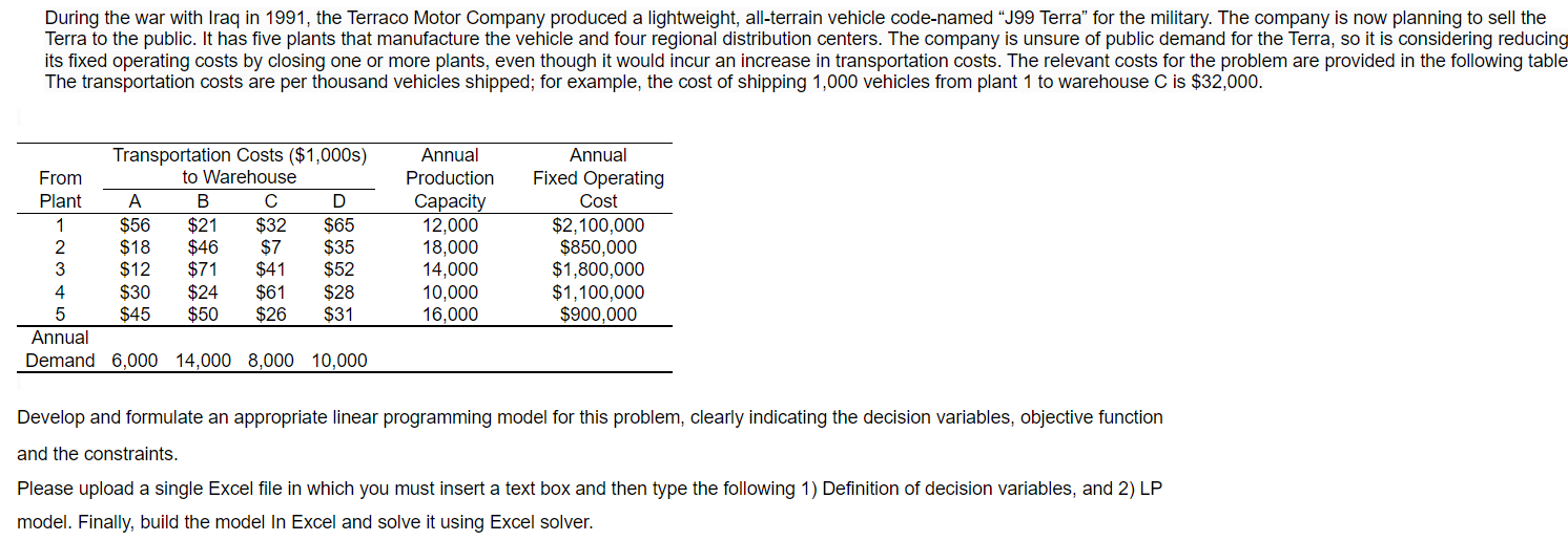 Please show how to do this in excel During the