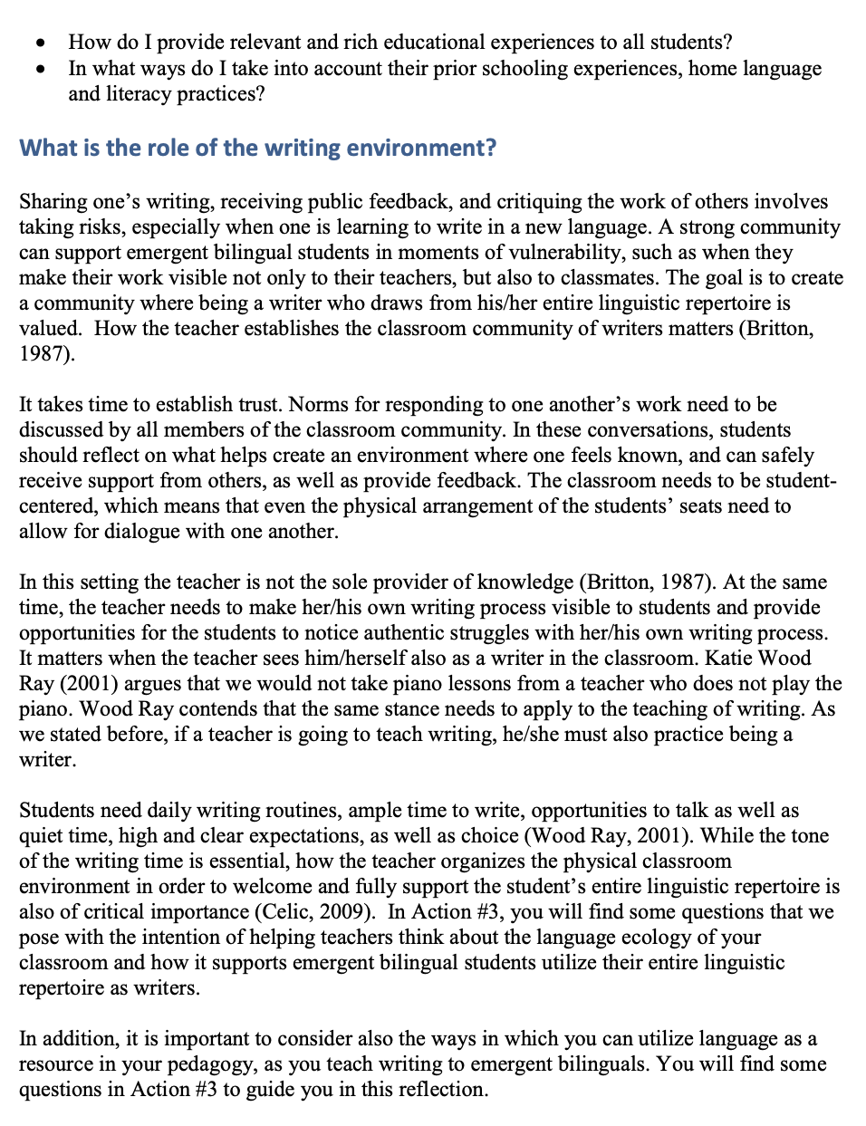 Question: What action steps are taken to ensure