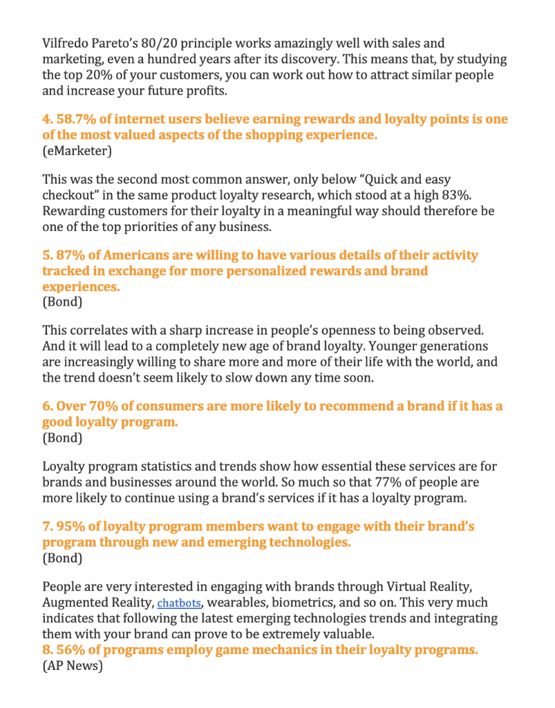 this article which provides some loyalty