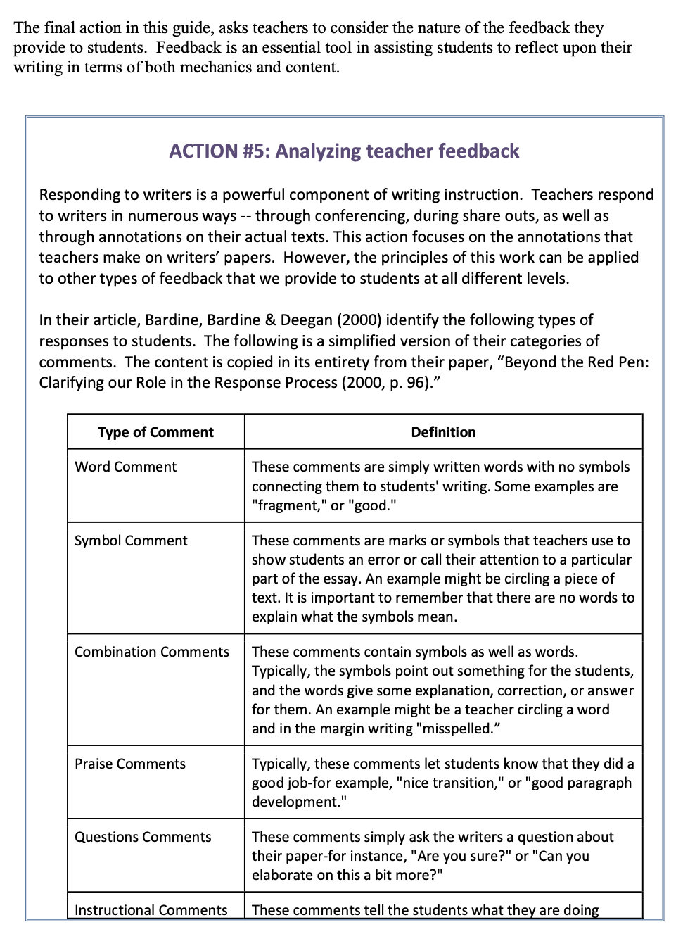 Question: What action steps are taken to ensure