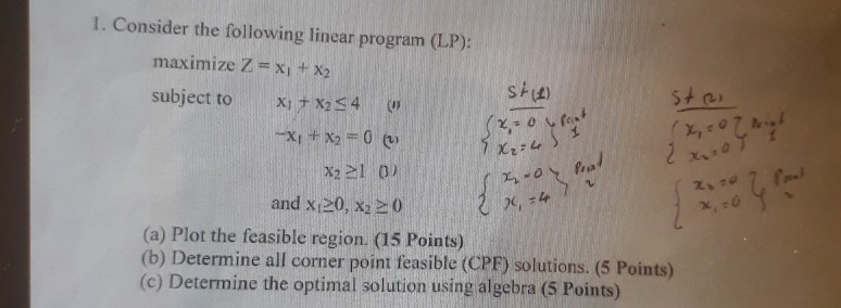 operations research (X, =4 ) 1. Consider the
