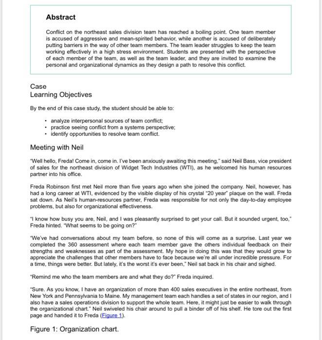 conflict management case study. Need answers to