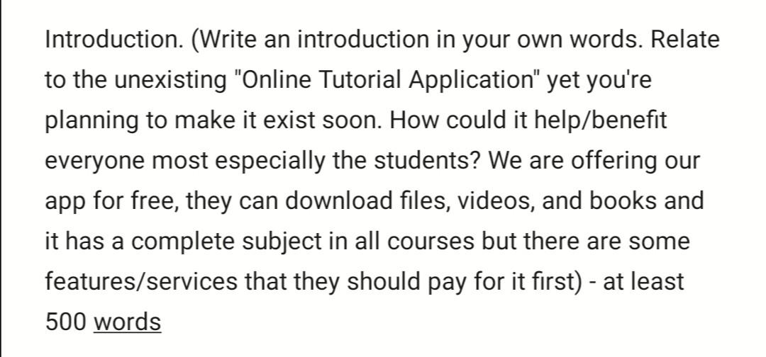 Introduction. (Write an introduction in your own