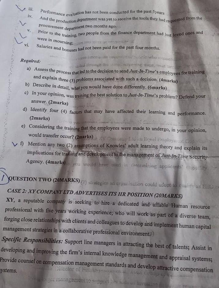 ATTEMPT ALL QUESSTIONS QUESTION ONE (20MARKS)