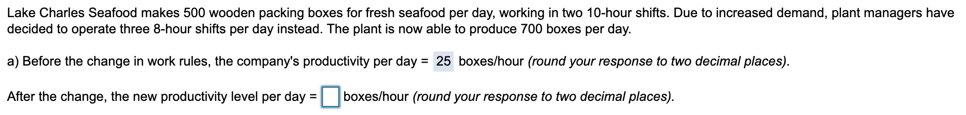 c) If production is increased to 800 boxes per