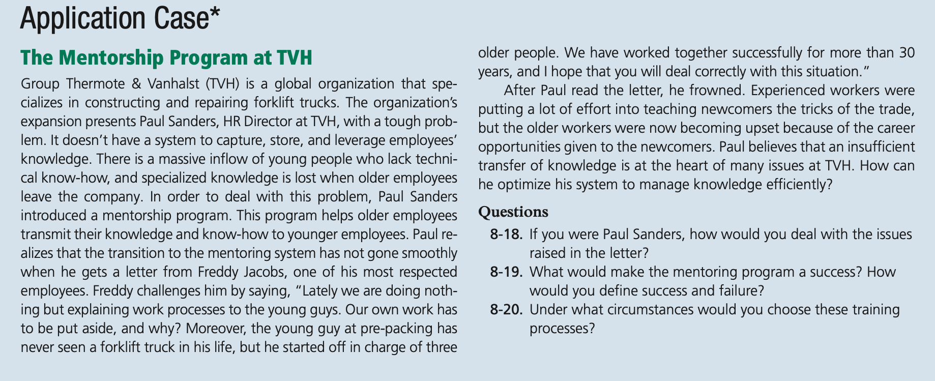 Application Case* The Mentorship Program at TVH