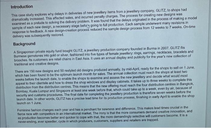 Based on the mentioned case study, please make an