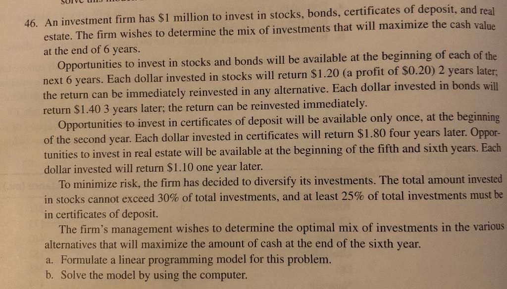 Need help solving this using excel!! thanks for