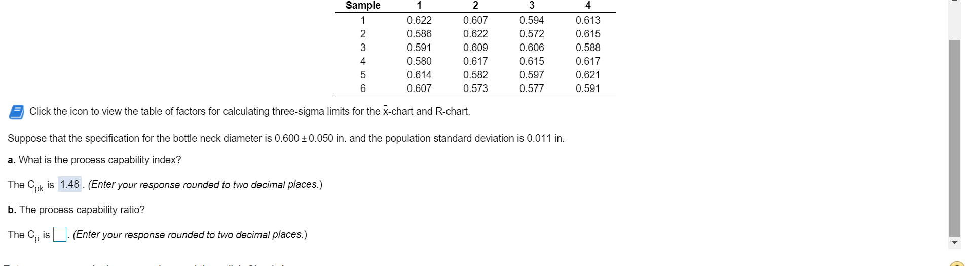 2 Sample 1 2 3 4 5 6 1 0.622 0.586 0.591 0.580