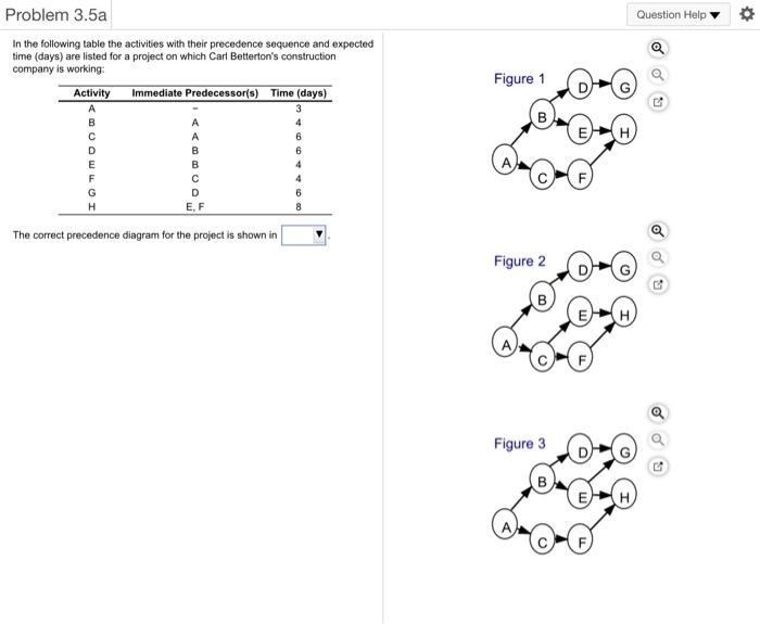 Question Help Problem 3.5a In the following table