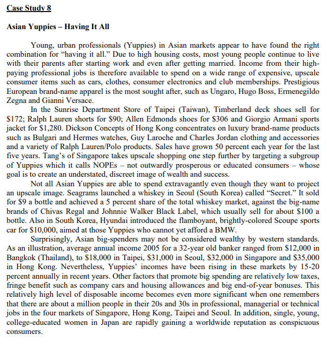 Case Study 8 Asian Yuppies - Having It All Young,