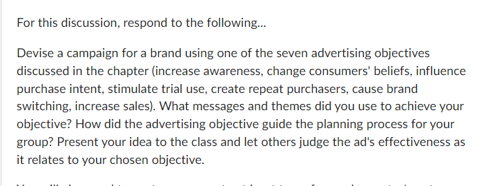 Chapter 8 For this discussion, respond to the