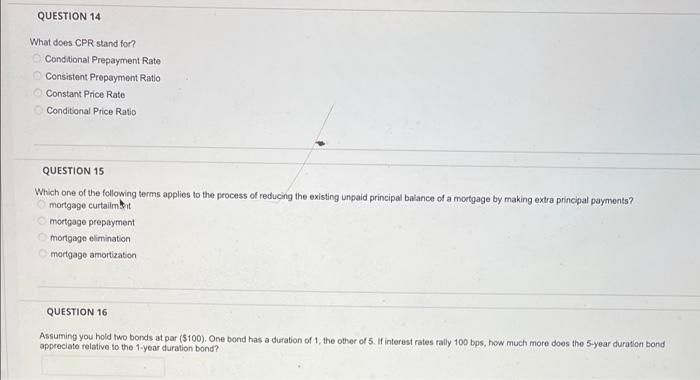 QUESTION 14 What does CPR stand for? Conditional