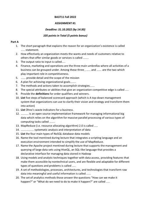 105 points in Total (5 points bonus) Part A 1.