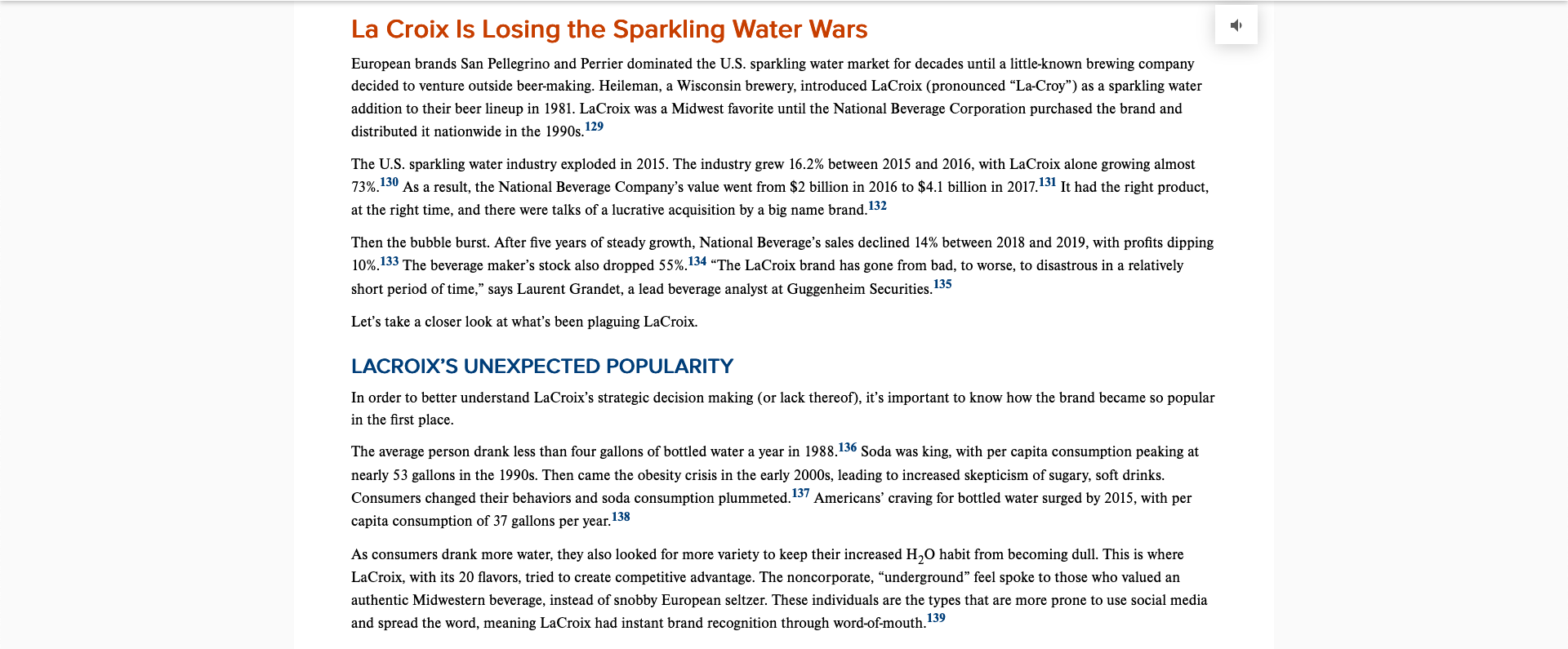 Read the case: "La Croix is Losing the Sparkling