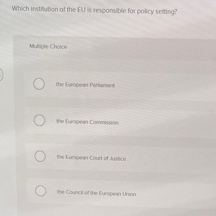 ASAPPPP PLEAAASE Which institution of the EU is