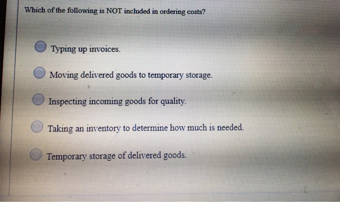 Which of the following is NOT included in