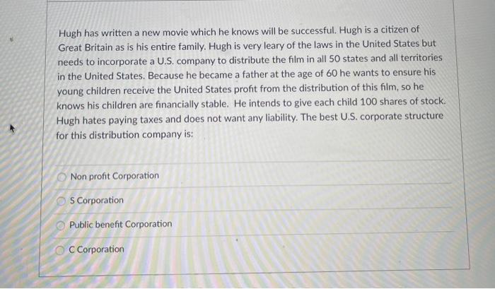 Hugh has written a new movie which he knows will