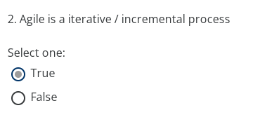1. Agile Mindset is Select one: OA. 4 Values, 12