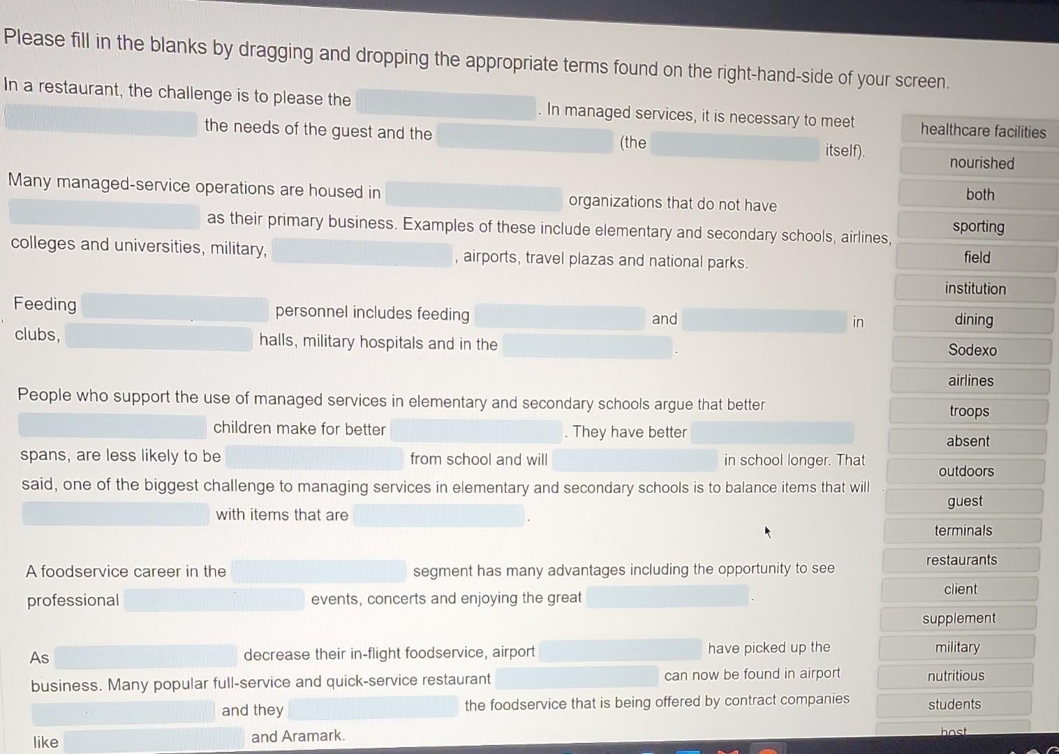 In managed services, it is necessary to meet the