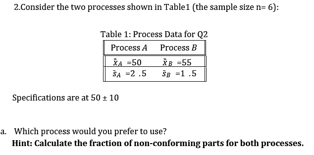 2.Consider the two processes shown in Table1 (the