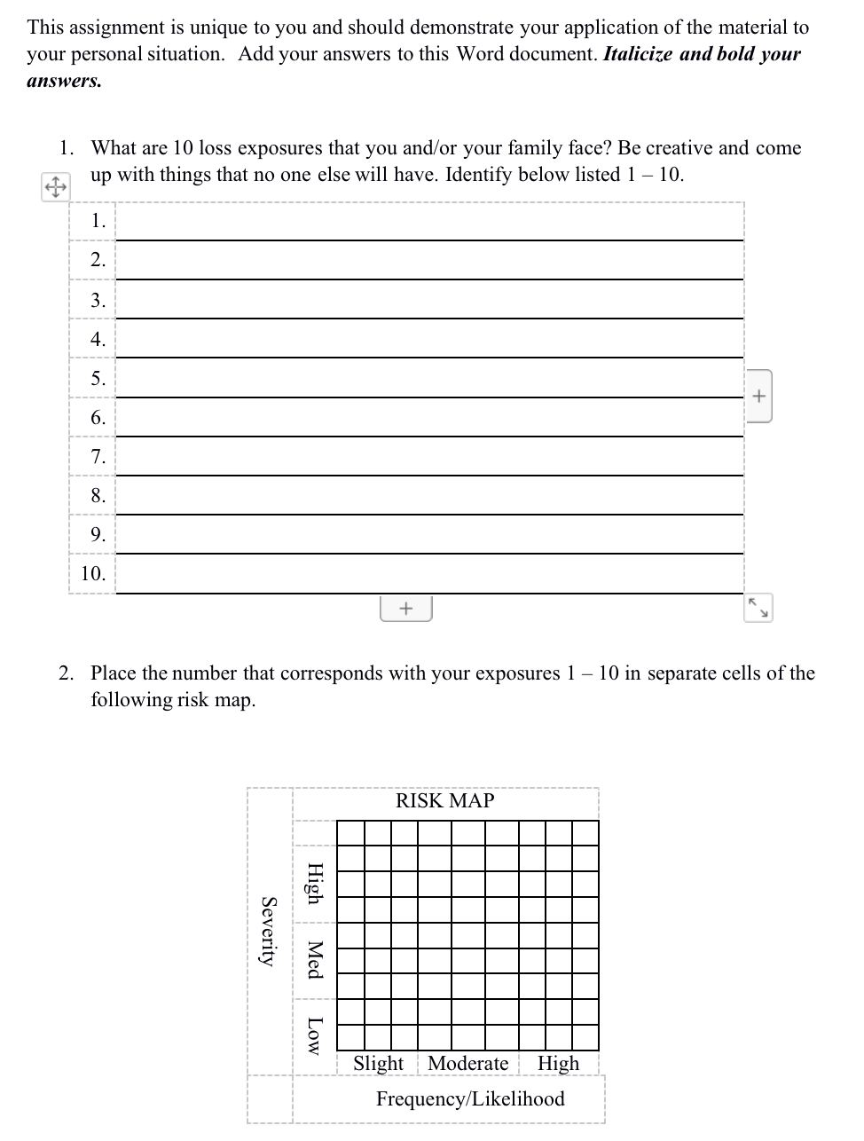 This assignment is unique to you and should