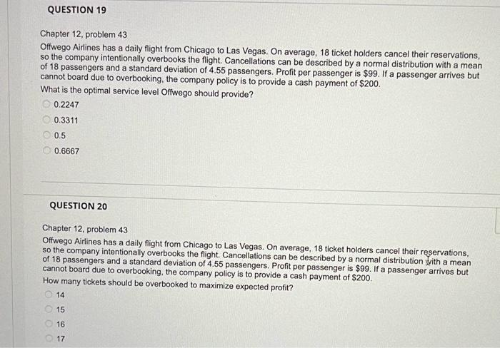 answer please Chapter 12 , problem 43 Offwego
