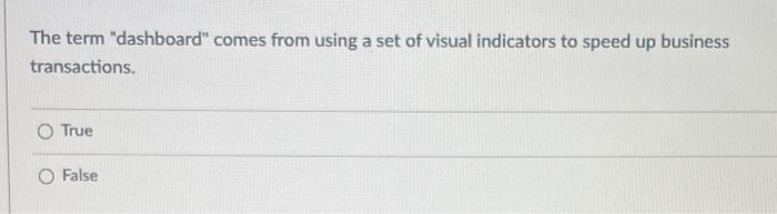 The term "dashboard" comes from using a set of