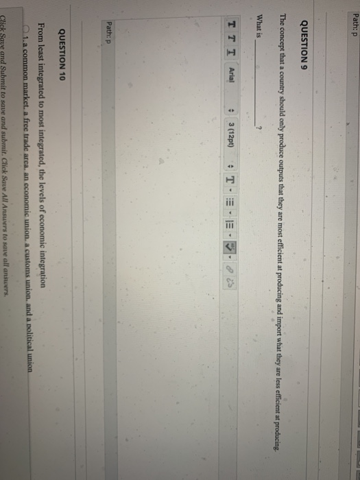 Path:p QUESTION 9 The concept that a country