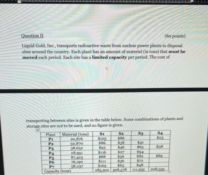 P6 76,190 P7 58,237 Capacity (tons) $111 $36 $72