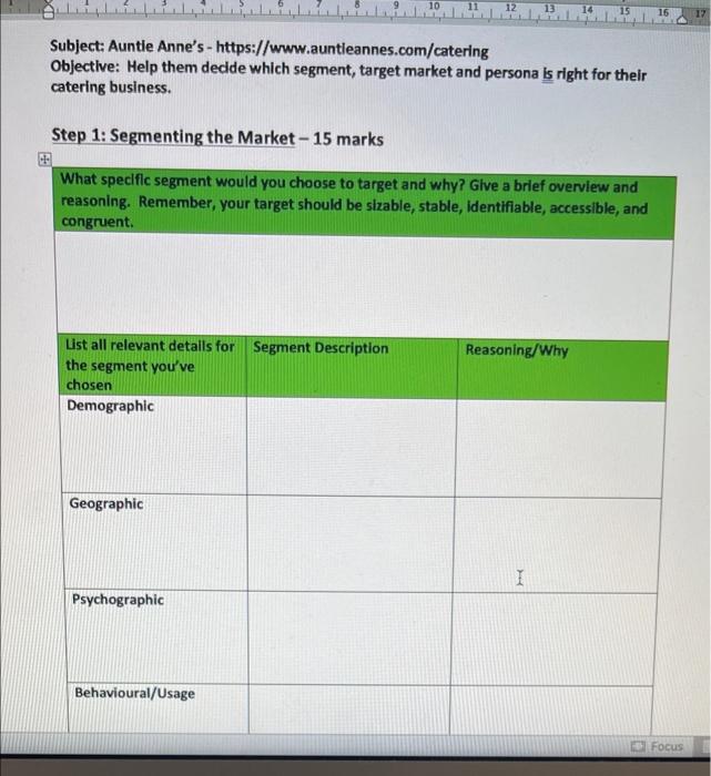10 11 12 15 16 17 Subject: Auntie Anne's -